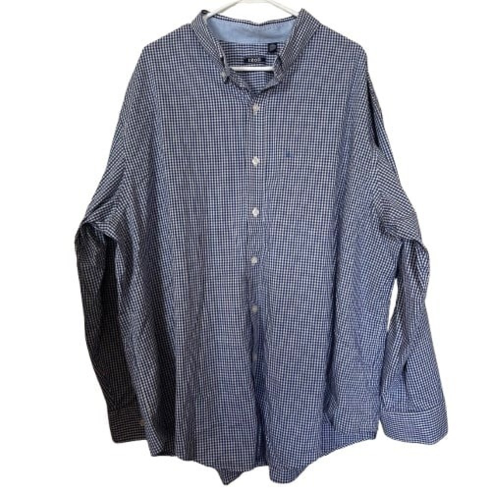 IZOD Long Sleeve Non-Iron Stretch‎ Shirt Mens 2XL Plaid Button Front